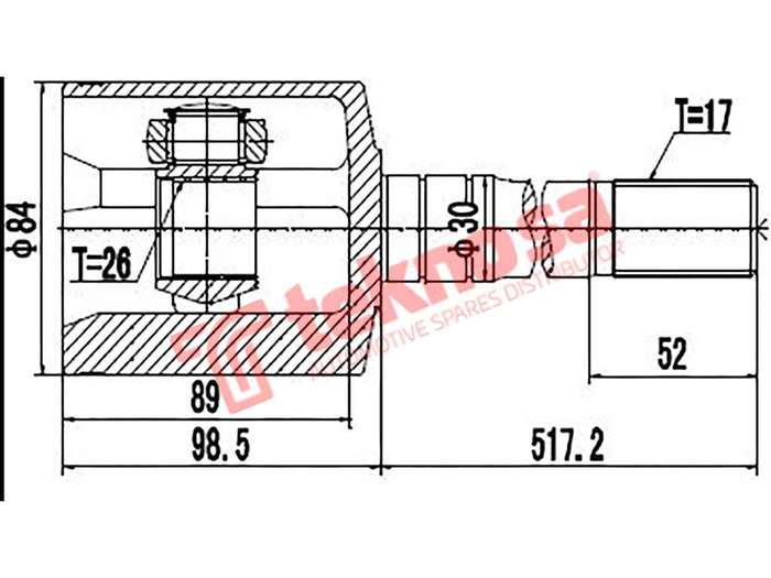 TEKNOSA FRONT LEFT - RIGHT INNER CV JOINT For ISUZU TROOPER 3.2 V6 (6VD1)(24V 142KW) 92-97