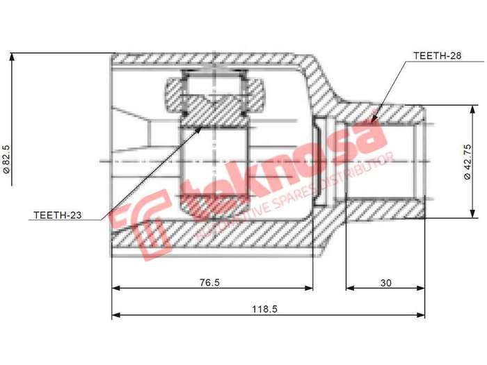 TEKNOSA FRONT LEFT - RIGHT INNER CV JOINT For FORD TELSTAR 2.0 (FS)(16V 85KW) 93-97
