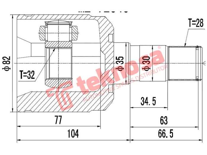 TEKNOSA FRONT LEFT - RIGHT INNER CV JOINT For MAZDA 6 [1] 2.3 (F3V/L3)(16V 122KW) 05-20