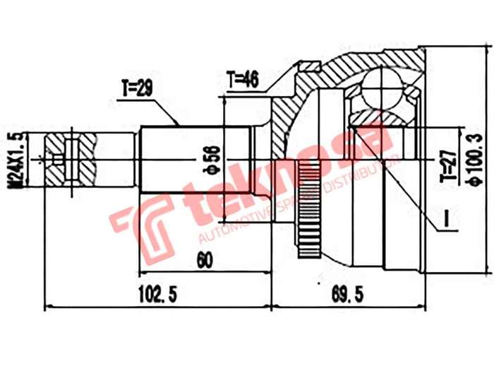 TEKNOSA FRONT LEFT - RIGHT OUTER CV JOINT For NISSAN MAXIMA 3.0 (VQ30DE)(24V 147KW) 04-20
