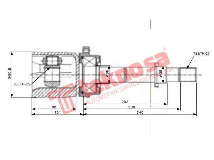 TEKNOSA FRONT LEFT - RIGHT INNER CV JOINT For NISSAN MAXIMA 3.0 (VQ30DE)(24V 147KW) 04-20