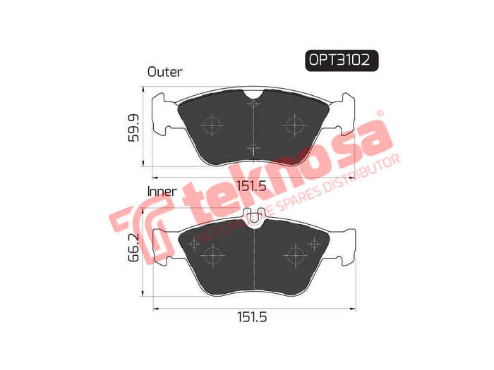 BRAKE PADS - OPT3102 (OPTIMA)