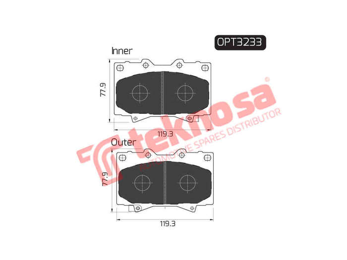 BRAKE PADS - OPT3233 (OPTIMA)