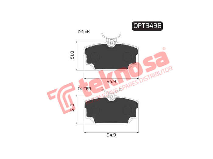 BRAKE PADS - OPT3498 (OPTIMA)