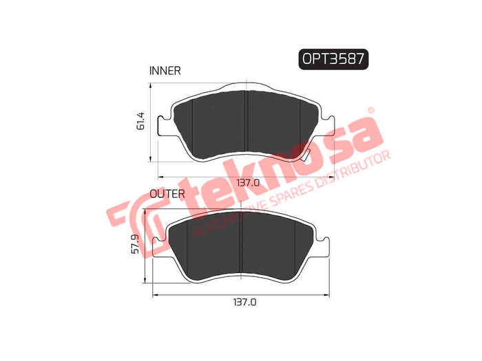 BRAKE PADS - OPT3587 (OPTIMA)