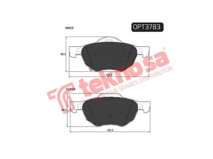 BRAKE PADS - OPT3783 (OPTIMA)