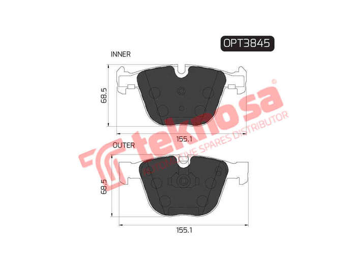 BRAKE PADS - OPT3845 (OPTIMA)