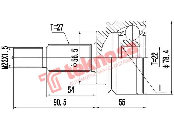 TEKNOSA FRONT LEFT - RIGHT OUTER CV JOINT For RENAULT KANGOO [2] 1.6I (K4M830)(16V 78KW) 09-20