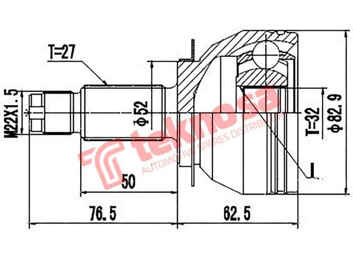 TEKNOSA FRONT LEFT - RIGHT OUTER CV JOINT For SUBARU FORESTER [SJ] 2.0 X (FB20)(16V 110KW) 13-19