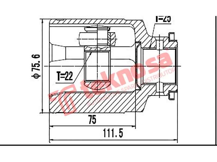 TEKNOSA FRONT LEFT - RIGHT INNER CV JOINT For SUBARU FORESTER [SG] 2.0 T (EJ205)(16V 130KW) 03-08