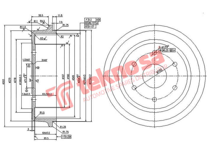 BRAKE DISC - TBD5222-K (OPTIMA)