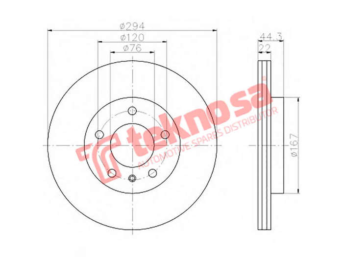 BRAKE DISC - TBD7646-D (OPTIMA)