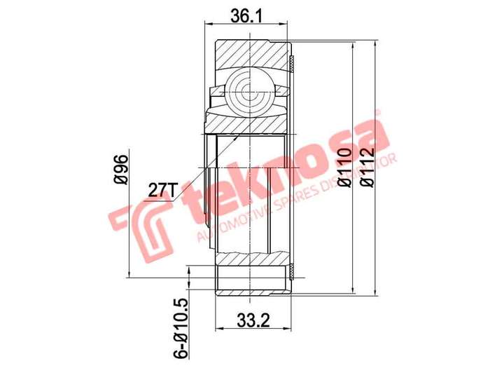 TEKNOSA FRONT LEFT - RIGHT INNER CV JOINT For TOYOTA CAMRY [1] 300I (3VZ-FE)(24V 138KW) 92-01
