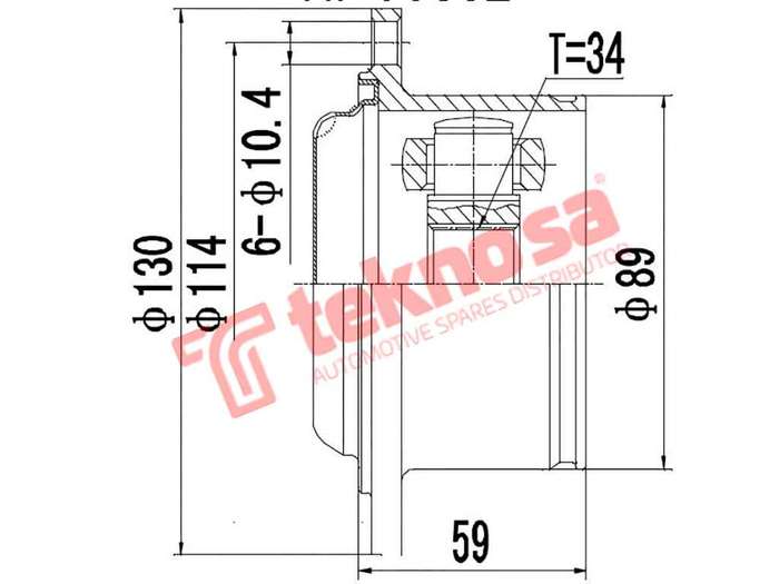 TEKNOSA FRONT LEFT - RIGHT INNER CV JOINT For AUDI A6 [2] 1.9 TDI (AFN)(8V 81KW) 97-99