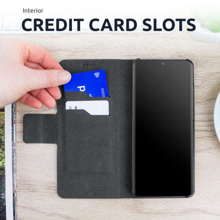 Olixar Leather-Style Oneplus 8 Pro Wallet Stand Case (Black, Special Import)
