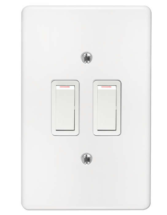 CRABTREE CLASSIC 2 LEVER 1 WAY SWITCH + COVER 4X2