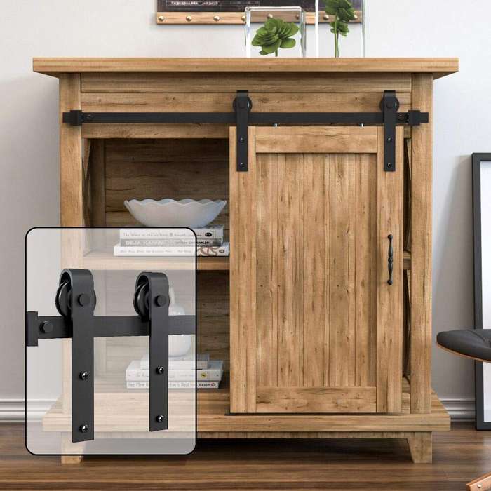 J-Bracket Mini Barn Door Kit 1500mm Track - Single Door