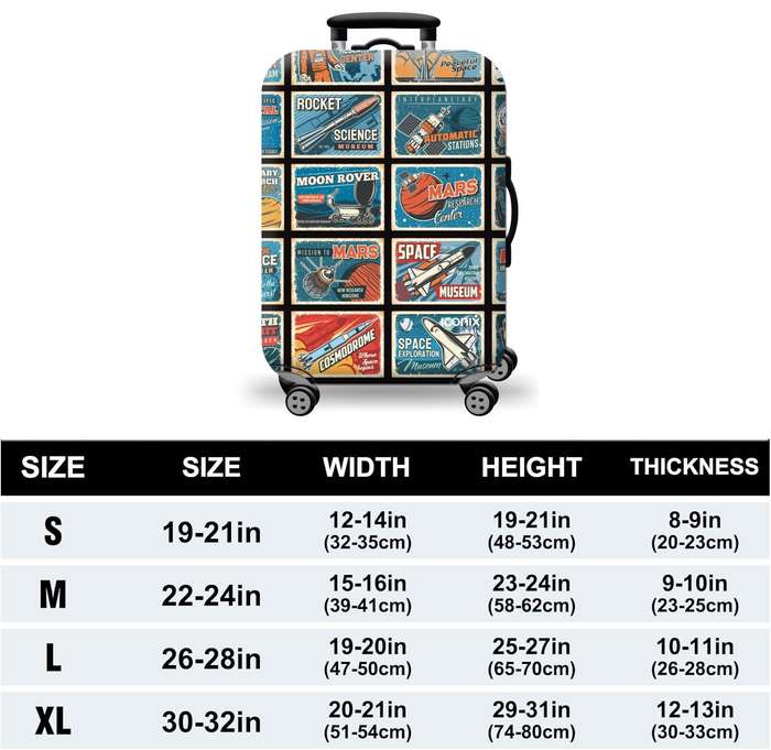 Printed Luggage Protector - Rocket Effect