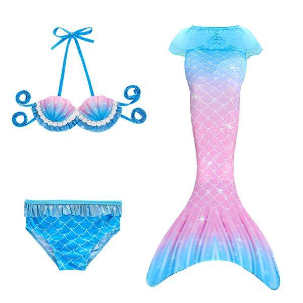 3 Piece Kids Cotton Candy Mermaid Bikini | GB37
