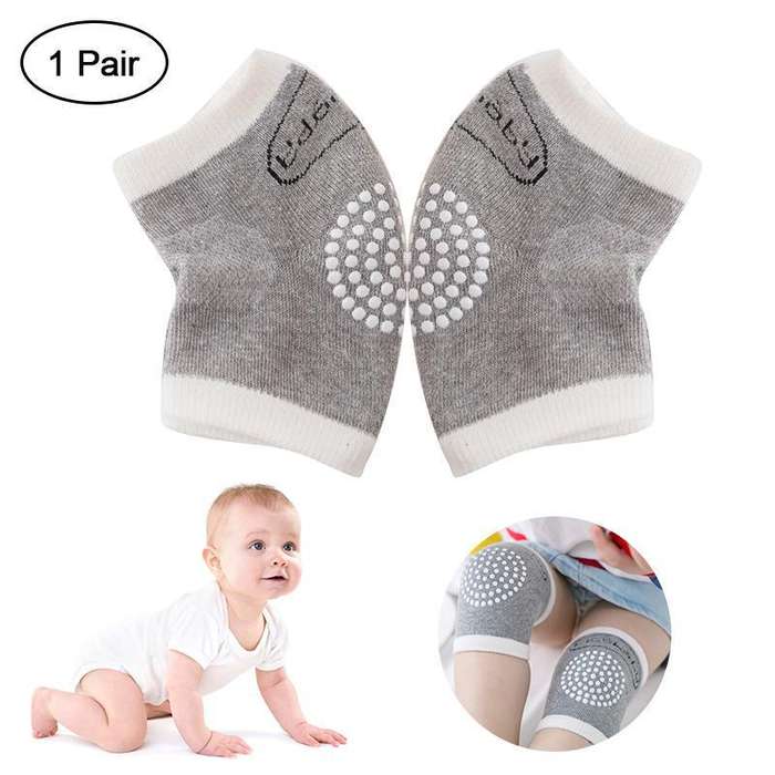 A Pair of Latest Non-Slip Baby Knee Pads - Grey