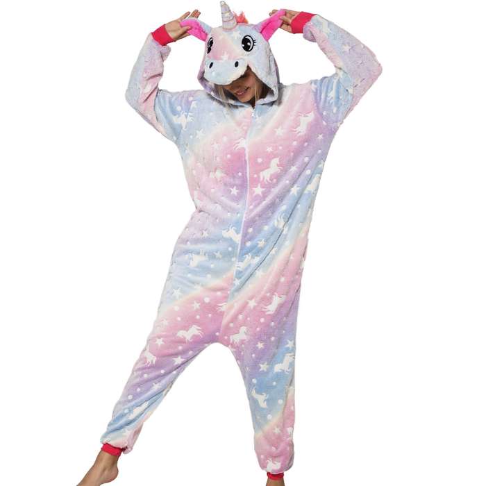 Adults Pastels Glow In The Dark Unicorn Onesie