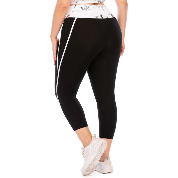 Iconix Plus Size Ladies Black Stripe Leggings