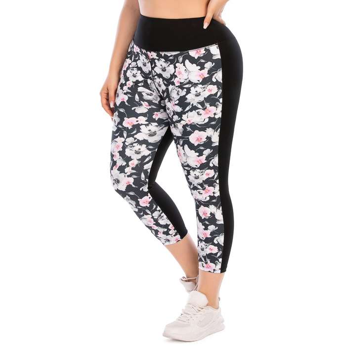 Iconix Plus Size Ladies Flower Power Leggings