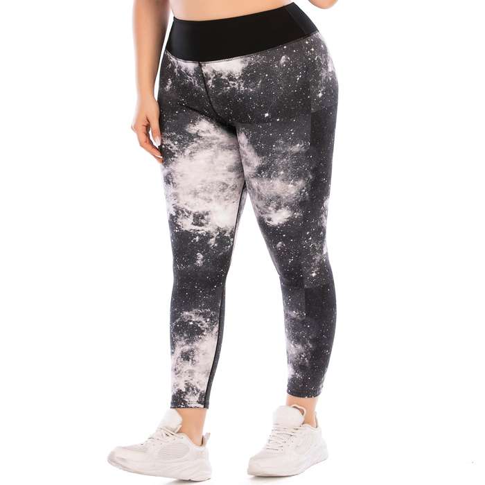 Iconix Plus Size Ladies Grey Galaxy Leggings