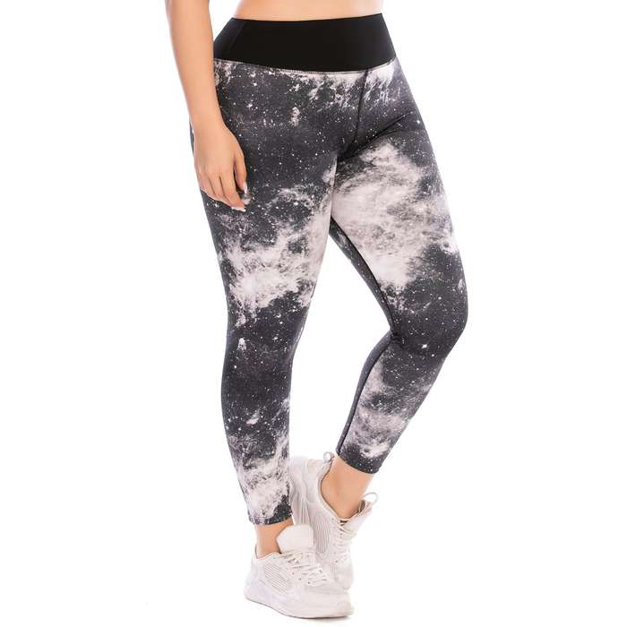 Iconix Plus Size Ladies Grey Galaxy Leggings