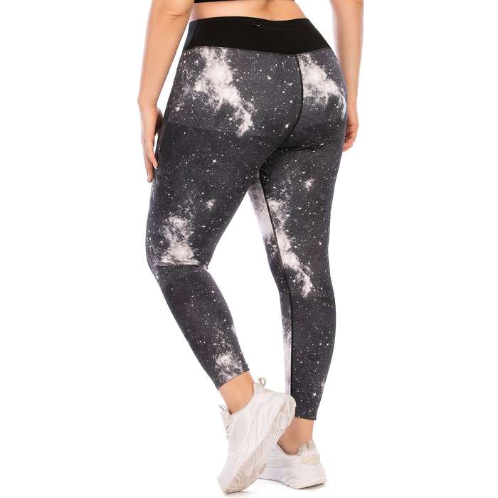Iconix Plus Size Ladies Grey Galaxy Leggings