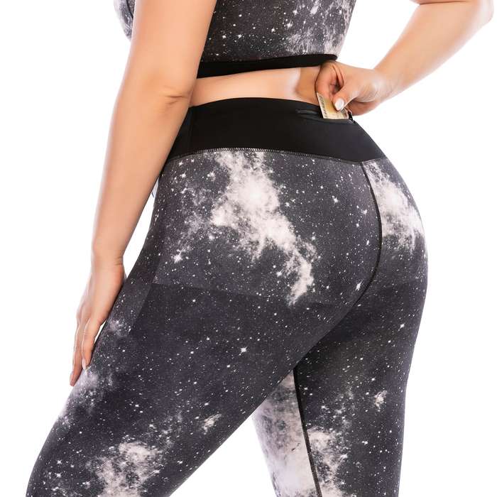 Iconix Plus Size Ladies Grey Galaxy Leggings
