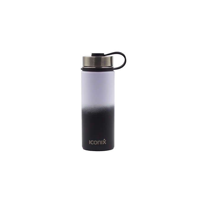 Iconix White and Black Stainless Steel Hot and Cold Flask -  Stainless Steel Lid