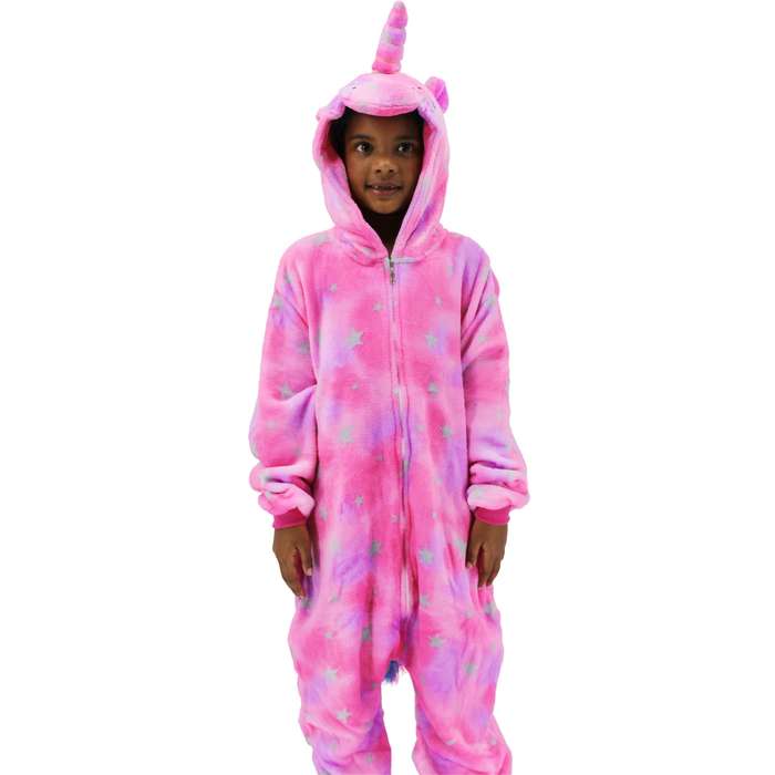 Kids Pink Starry Unicorn Onesie