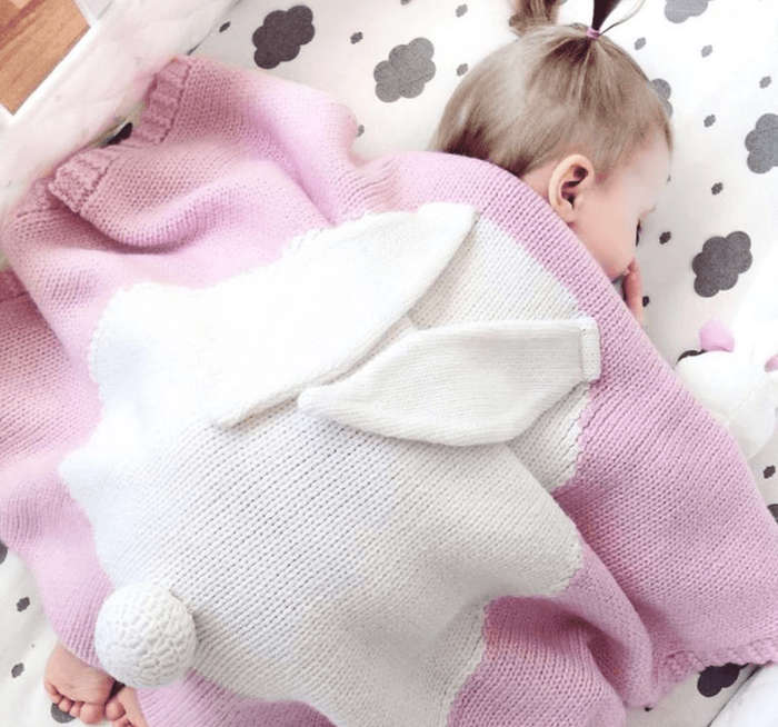 Knitted Baby Rabbit Blanket