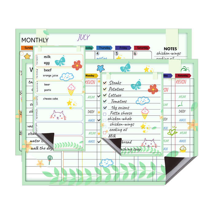 Magnetic Monthly and Weekly Planning Calendar  Autumn Leaves