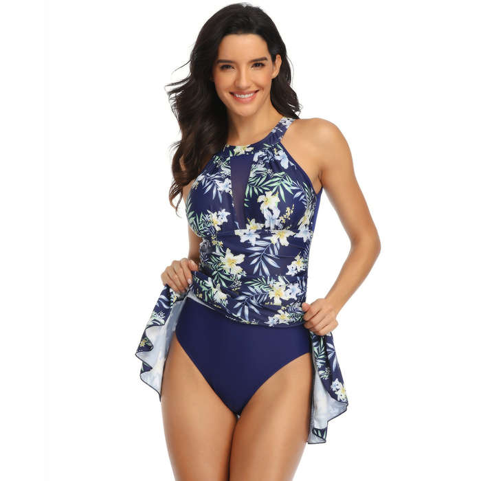 Women's Royal Blue Floral Swimsuit
