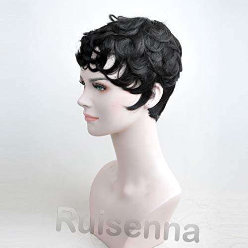 RUISENNA 100% Human Hair Short Curly Wigs For Black Women Pixie Wig Big Curls Short Wig