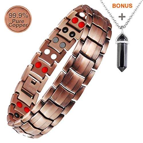 Mens 99.9% Pure Copper Bracelet Magnetic Therapy Health Wristband Jewelry Benefits 3500 Gauss...