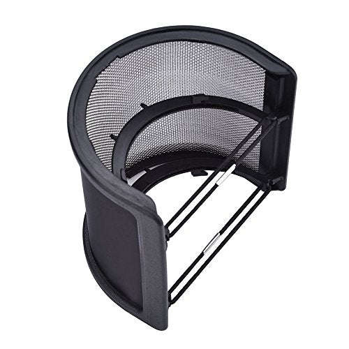 eBerry Microphone Pop Filter, U Shape Mask Metal Mesh and Foam Double Layer Mic Windscreen for St...