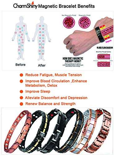 Mens 99.9% Pure Copper Bracelet Magnetic Therapy Health Wristband Jewelry Benefits 3500 Gauss...