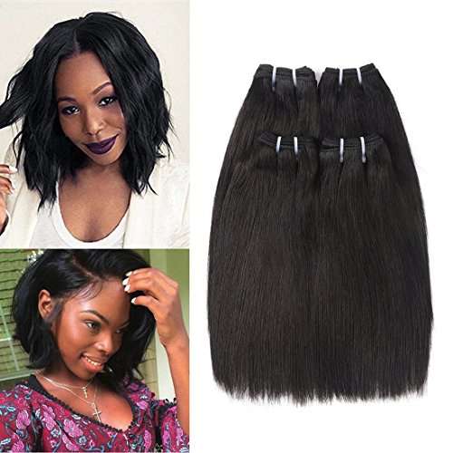Brazilian Straight Hair 4 Bundles 8" Inch 7a Grade Mink Brazilian Straight Human Hair Weave Bundl...