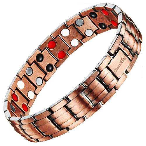 Mens 99.9% Pure Copper Bracelet Magnetic Therapy Health Wristband Jewelry Benefits 3500 Gauss...