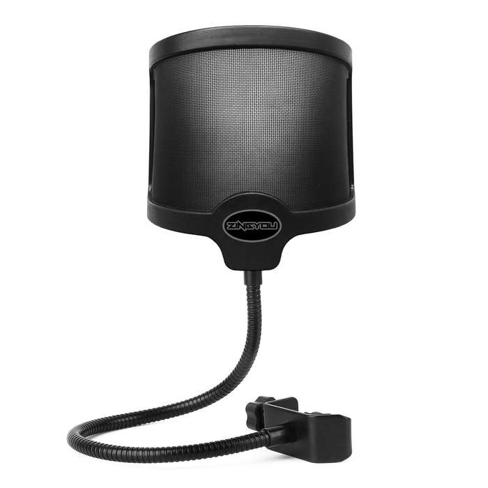 ZINGYOU PF-101 Microphone Pop Filter, Studio Recording Pop Shield, Mic Windscreen with Dual Scree...