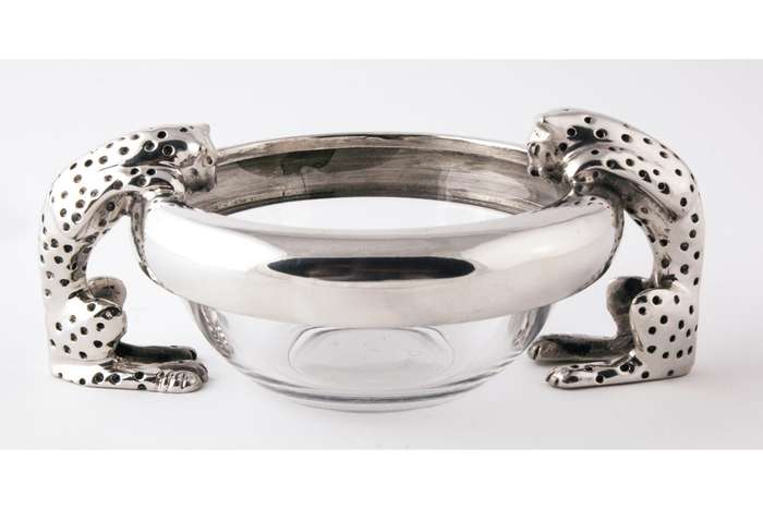 Dish 90mm Double Drinking - Cheetah Africa Collection - Diana Carmichael