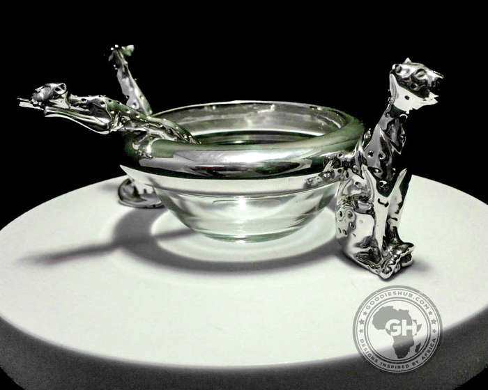 Dish 60mm Double & salt spoon Set  - Cheetah Africa Collection - Diana Carmichael
