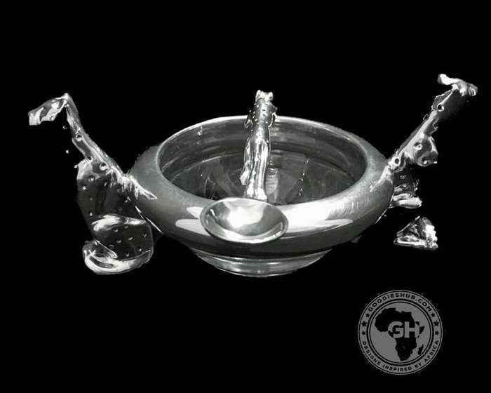 Dish 60mm Double & salt spoon Set  - Cheetah Africa Collection - Diana Carmichael