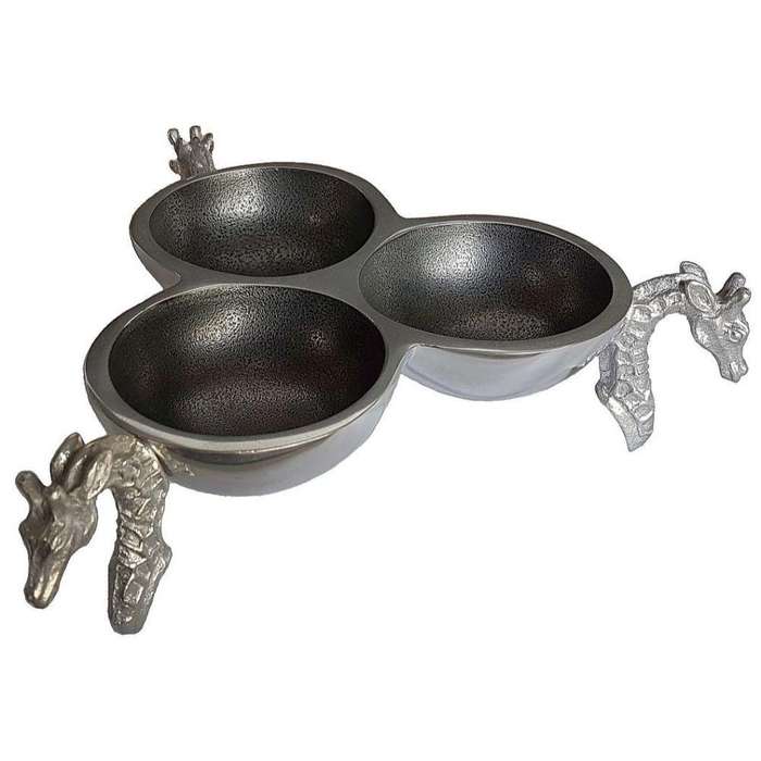 Giraffe Triple Bowl - Lamu Aluminium Tableware