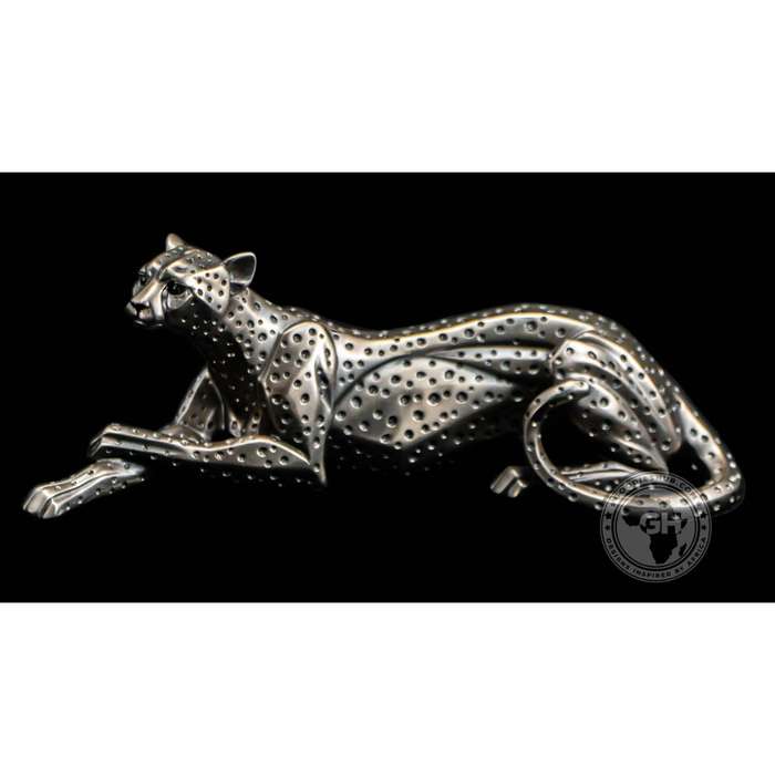 Cheetah Lying Bronzed Sculpture - Zera