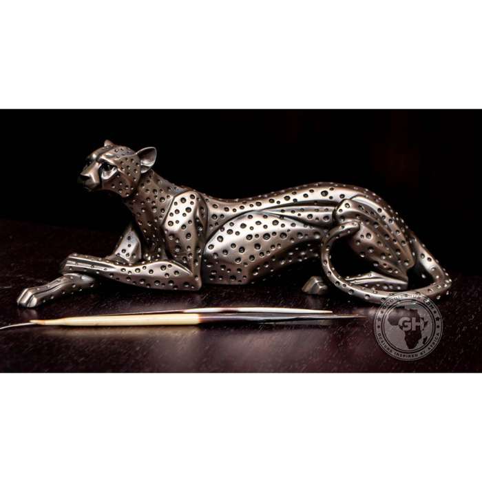 Cheetah Lying Bronzed Sculpture - Zera