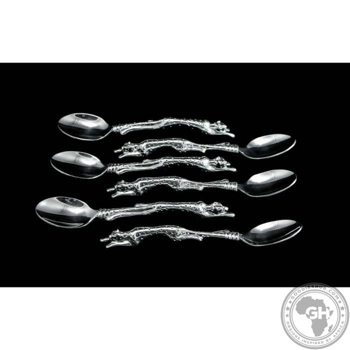 Coffee Spoon Set of 6 - Cheetah Africa Collection - Diana Carmichael